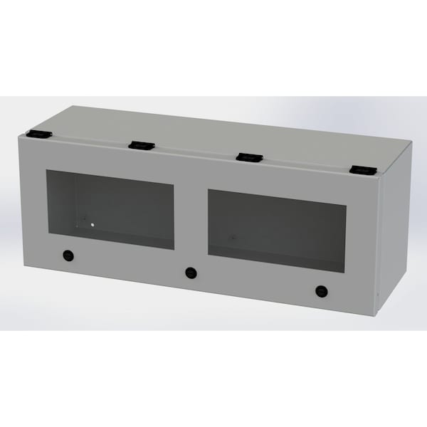1/4 Turn Latch Electrical Enclosures, 9 in H, 8 in D, 24 in W, NEMA 3R, 4, 12, 13, Carbon Steel